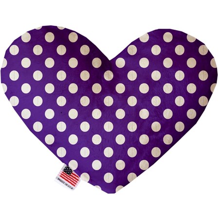 Mirage Pet Products Royal Purple Swiss Dots 6 in. Stuffing Free Heart Dog Toy 1245-SFTYHT6